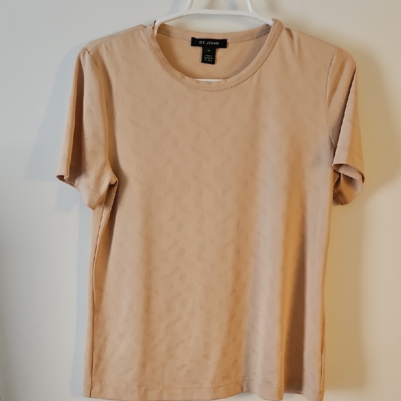 St. John Dresses & Skirts - St. John Beige Short Sleeve Top